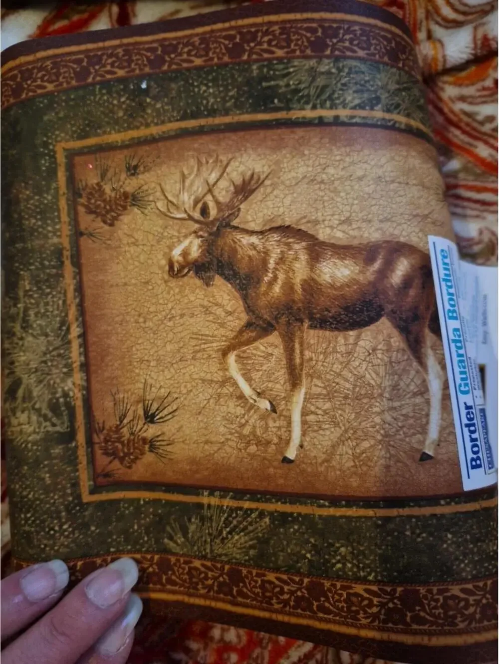 * COUNTRY WALLPAPER BORDERFG35521B Run#R2 DEER BEAR MOOSE ANIMAL HUNTING